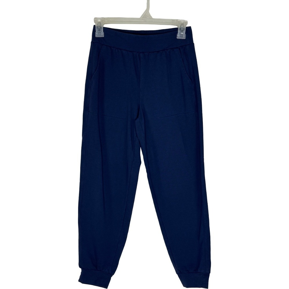 AnyBody Jogger Pants Women XXSP Navy Cozy Knit French Terry Slim Leg A711277